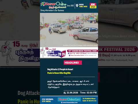 Dog Reportedly Attacks 12 People Near RC Church Junction in Hosur