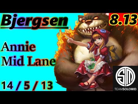 Bjergsen as Annie Mid Lane - S8 Patch 8.13 - NA Challenger - Full Gameplay