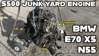 We found the N55 engine we need at the local junk yard! BMW X5 e70 rebuild daily driver project