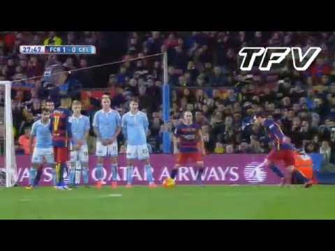 Lionel Messi Amazing Penalty and Free Kick  vs Celta Vigo (Home) 15-16 HD  (14-02-2016)