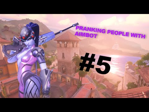 Overwatch - TROLLING PEOPLE WITH AN AIMBOT #5 (Widowmaker 1vs1)
