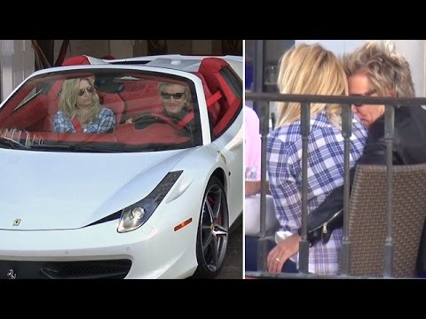 X17 EXCLUSIVE - Rod Stewart Shows PDA And $257K Ferrari In Beverly Hills