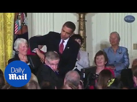 Barack Obama presents Stephen Hawking with Medal of Freedom - Daily Mail