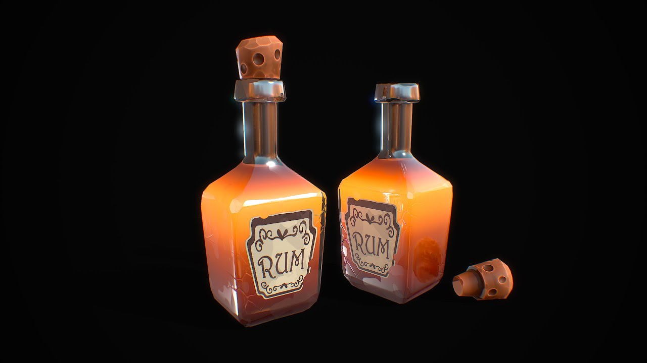 Stylized Bottle of Booze 3D Model