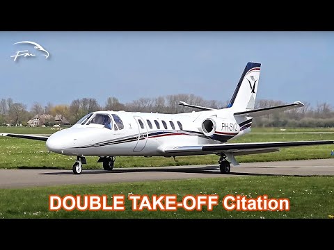 ▶️ Double Take-Off Cessna 550 Citation: Twin-Engine Thunder, Unmatched Ascent Teuge Airport
