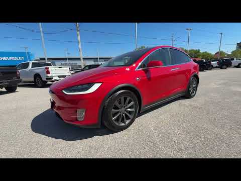2018 Tesla Model X in Red for sale at Ontario Motor Sales in Oshawa, ON