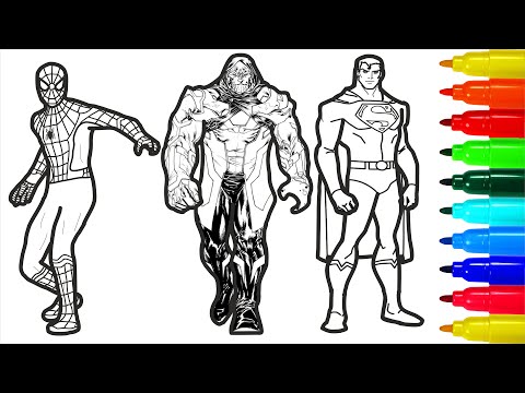 Spiderman Superman Thanos Venom Batman Coloring pages