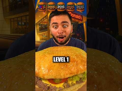 Burger Size Evolution ASMR Fast Food Cheeseburger Upgrade 🍔 #asmr #eating #food #eatingshow