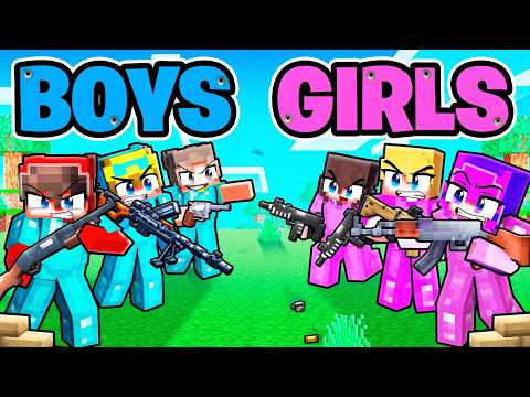 BOYS vs GIRLS Military Battle! (Minecraft)