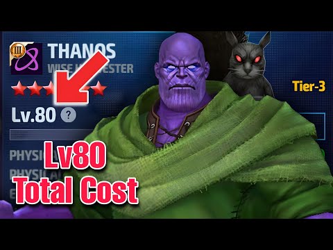 thanos Lv80 cost | total gold,eod and bam required for Thanos LV80 | marvel future fight