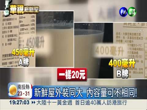 新鮮屋"障眼法" 包裝相同量不同!