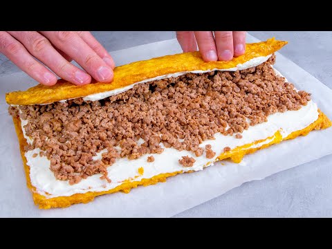 5 eggs and minced meat - this roulade has been eaten first from the table!