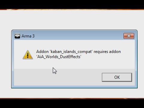 Арма 3 Тушино.Устранение ошибки addon kaban islands compat requires addon aia worlds dusteffects.
