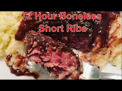 72 Hour Sous Vide Boneless Beef Short Ribs with Red Wine Reduction