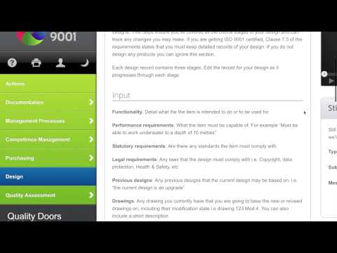 Design quality management and verification tool - Direct 9001