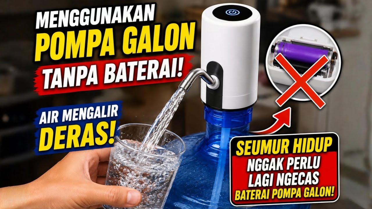Bosen Ngecas Baterai Pompa Galon? Begini Cara Menggunakan Pompa Galon Tanpa Perlu Cas Baterai!