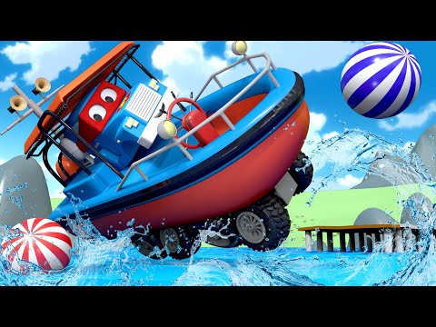 Super Kamion Carl u Auto Gradu 🚚 ⍟  Skijanje na Vodi - Crtani sa kamionima za djecu