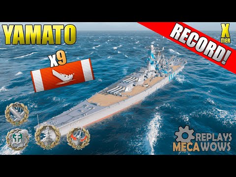 YAMATO Epic 9 Kills on Greece Map | World of Warships