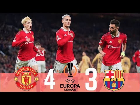 Manchester United 4-3 Barcelona | Round of 32 | Europa League | Extended Highlights