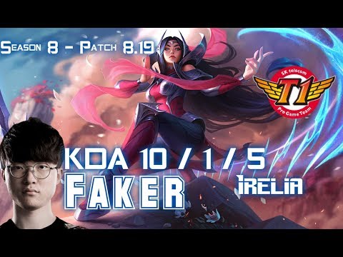 SKT T1 Faker IRELIA vs LEBLANC Mid - Patch 8.19 KR Ranked