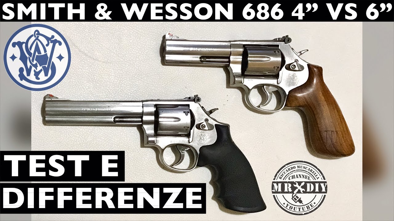 Recensione revolver SMITH & WESSON 686 357 magnum. Confronto 4 6 pollici. Prova precisione poligono