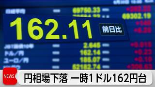円相場　一時162円台39年半ぶり　片山財務大臣「必要に応じて適切に対応」