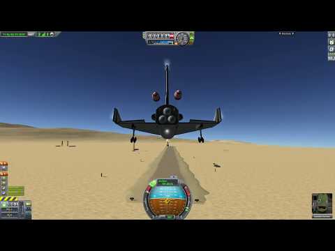 KSP Shuttle Re-Entry and Landing at Kerbal Space Center and at the Desert airfield