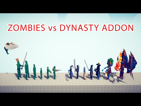 ZOMBIE Team vs DYNASTY ADDON Team - Totally Accurate Battle Simulator TABS