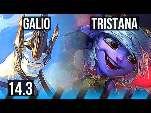 GALIO vs TRISTANA (MID) | 400+ games, 3/2/8 | KR Challenger | 14.3