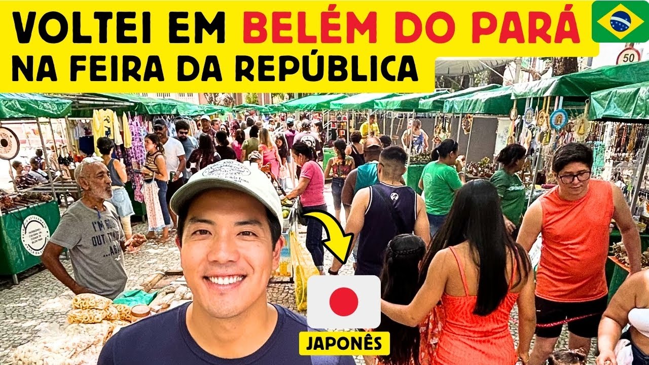 Um japonês volta em Belém do Pará. Na feira da República.