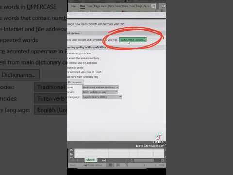 Excel tip to change auto correct settings: Excel joke