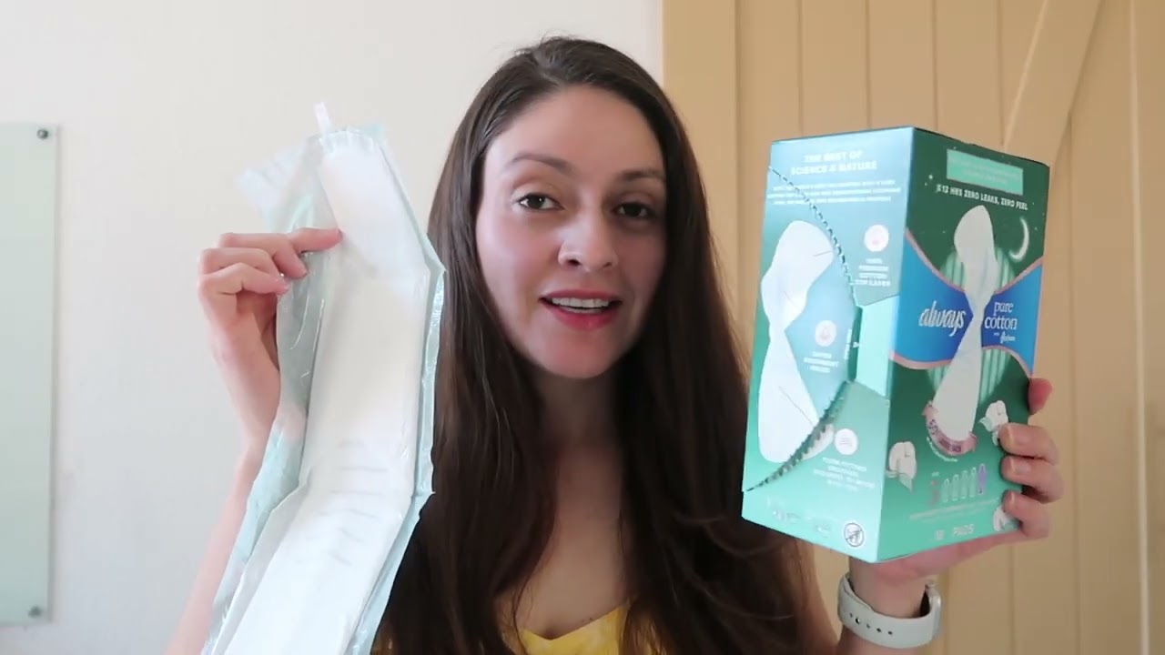 Watch video NEW Always Pure Cotton Overnight Extra Heavy Flow Pads with Wings(Review& Demo) Size 4 and 5 Now NEW Always Pure Cotton Overnight Extra Heavy Flow Pads with Wings(Review& Demo) Size 4 and 5