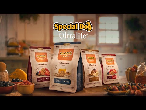 Biscoito Special Dog Ultralife para Cães Filhotes Sabor Frutas Vermelhas 250g — vídeo