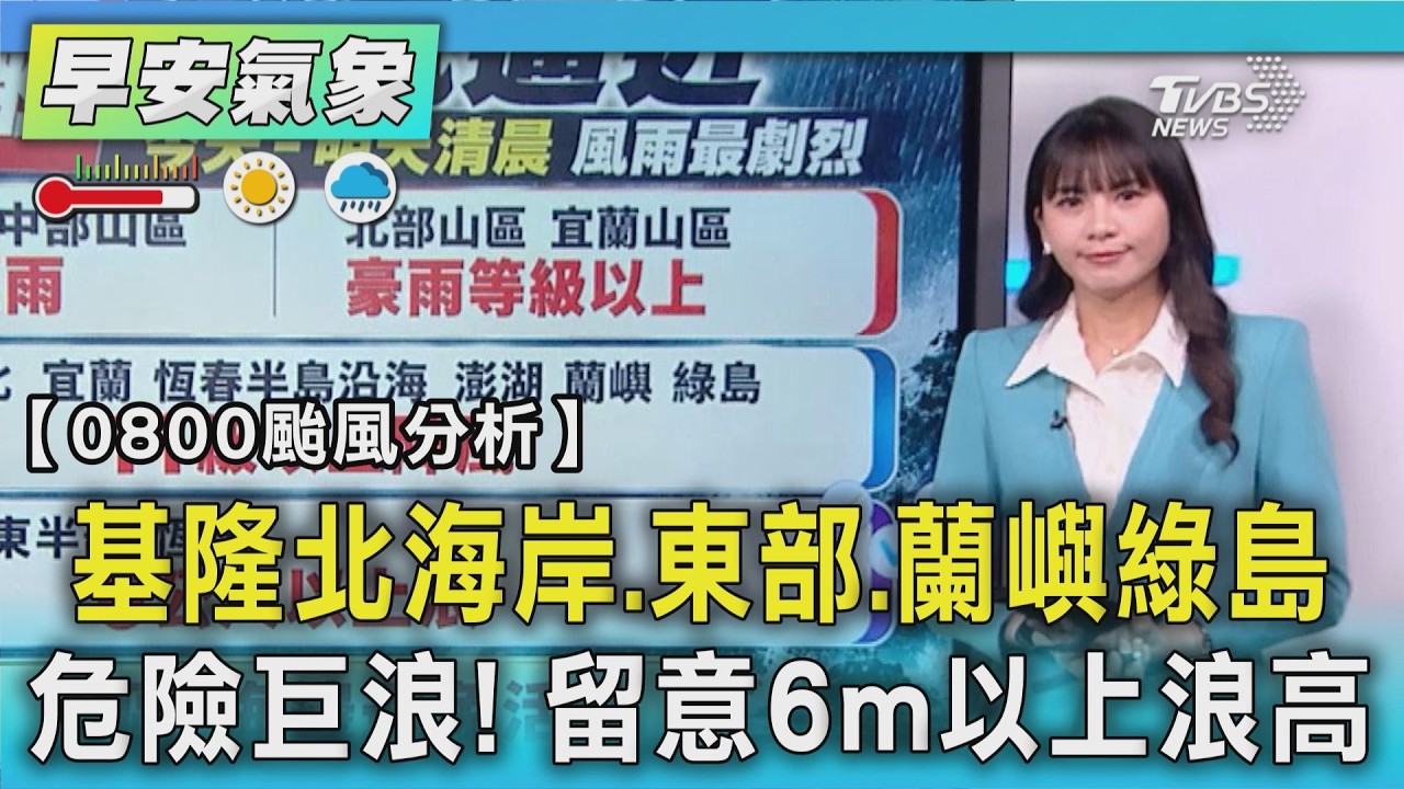 基隆北海岸.東部.蘭嶼綠島 危險巨浪! 留意6m以上浪高｜TVBS新聞 @TVBSNEWS01