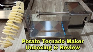 Potato Tornado Maker Review | How to use Potato Spiral Cutter | From Amazon | Unboxing & Review