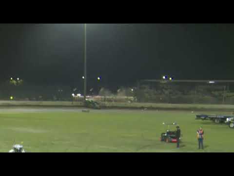 Brad Lowe has a moment in a V8 Dirt Modified - Grafton Speedway 20th May