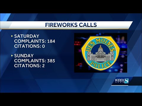 Des Moines police respond to 569 fireworks-related calls, issue two citations