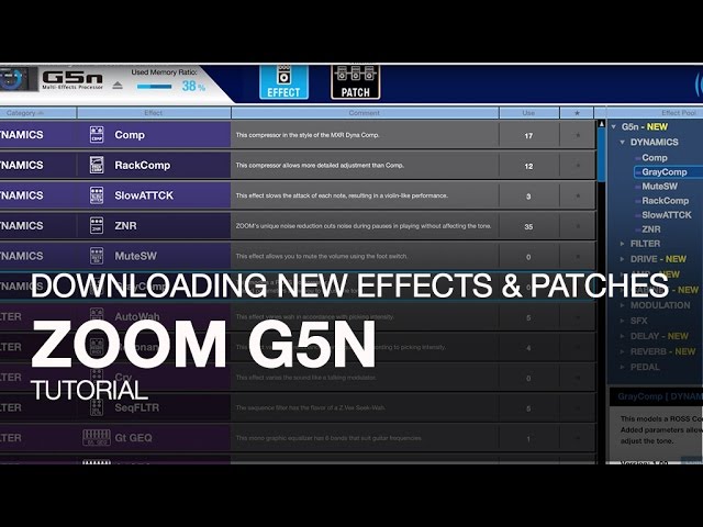 Video teaser per Zoom G5n: Downloading New Effects and Patches