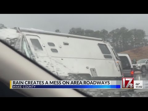 5 major Wake County highway crashes in heavy rain