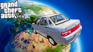 GTA 5: ЧТО БУДЕТ ЕСЛИ СКИНУТЬ РУССКУЮ МАШИНУ С КОСМОСА В ГТА 5 ?