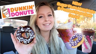 NEW Sugar Plum Macchiato &amp; Frosted Snowflake Donut Review || First Impression || Dunkin