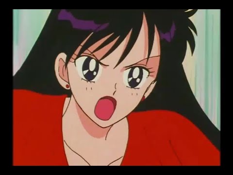 Sailor Mars punishes Sailor Moon