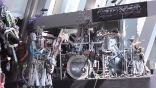 The band members are all robots. It's like if the terminator decided to start a metal band instead of trying to end the human race.