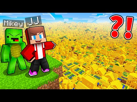 JJ and Mikey Found ENDLESS RICH VILLAGE in Minecraft - Maizen