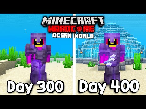 I Survived 400 Days Of Hardcore Minecraft, In an Ocean Only World.