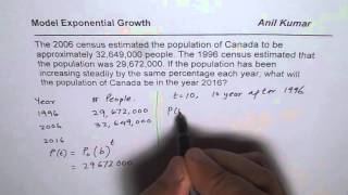 Model Constant Percent Growth of Population with Exponential Function