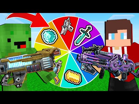 The Roulette of OVERPOWERED Weapons in Minecraft! (thanks to Mikey and jj Maizen)