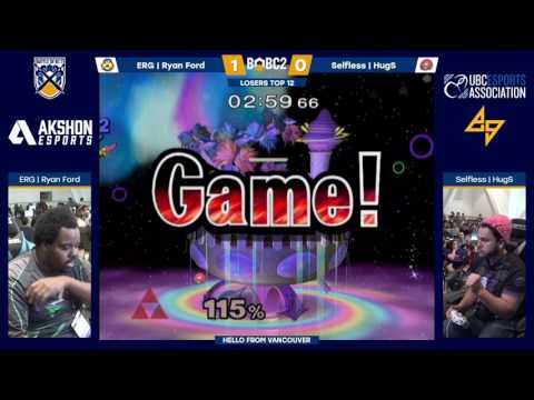 BoBC2 | ERG | Ryan Ford (Sheik) vs. Selfless | HugS (Samus) | SSBM Losers Top 12