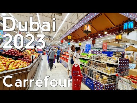Excursão a pé completa pelo hipermercado Dubai Carrefour 2023