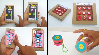 4 amazing cardboard toys make at home | DIY cardboard toy | Cardboard crafts